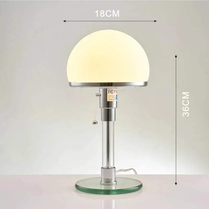 Lampe à poser Wilhelm Bauhaus | Verre dépoli Ø 18 cm