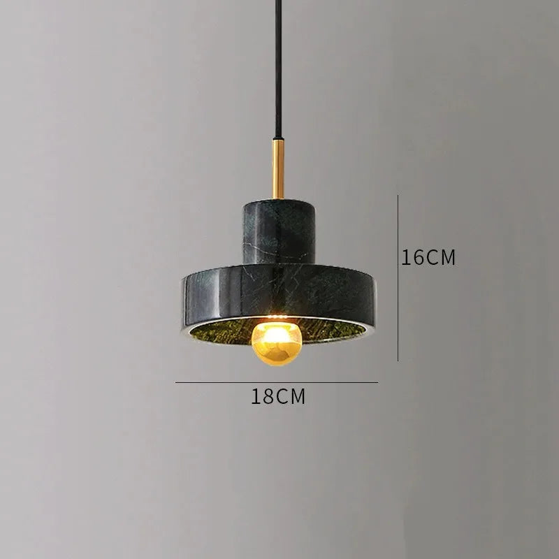 Suspension en marbre | Pierre naturelle postmoderne, Ø 18 cm