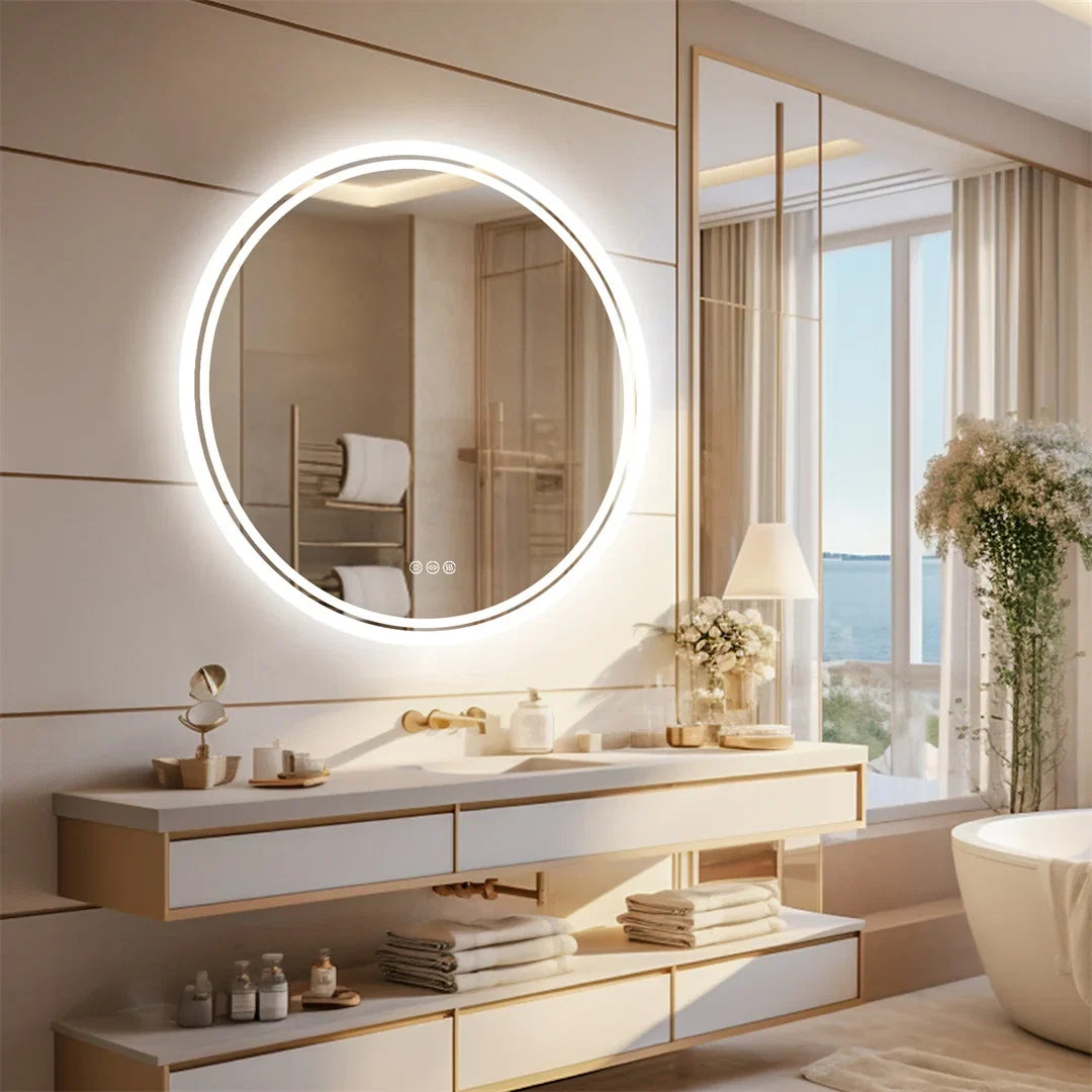 LuvoRound | Miroir LED rond anti-buée, Ø60 ou Ø80 cm