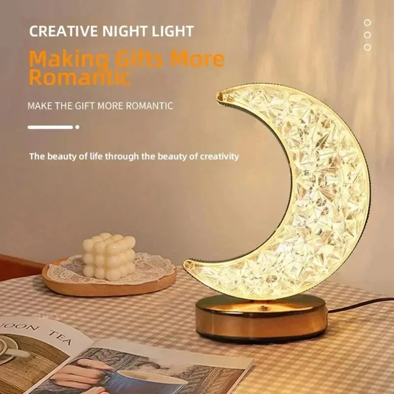 Stellora | Veilleuse LED cristal 3D rechargeable et tactile