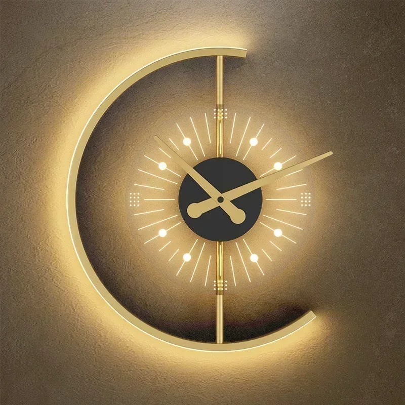 Applique horloge Lunaris | Applique LED et horloge murale