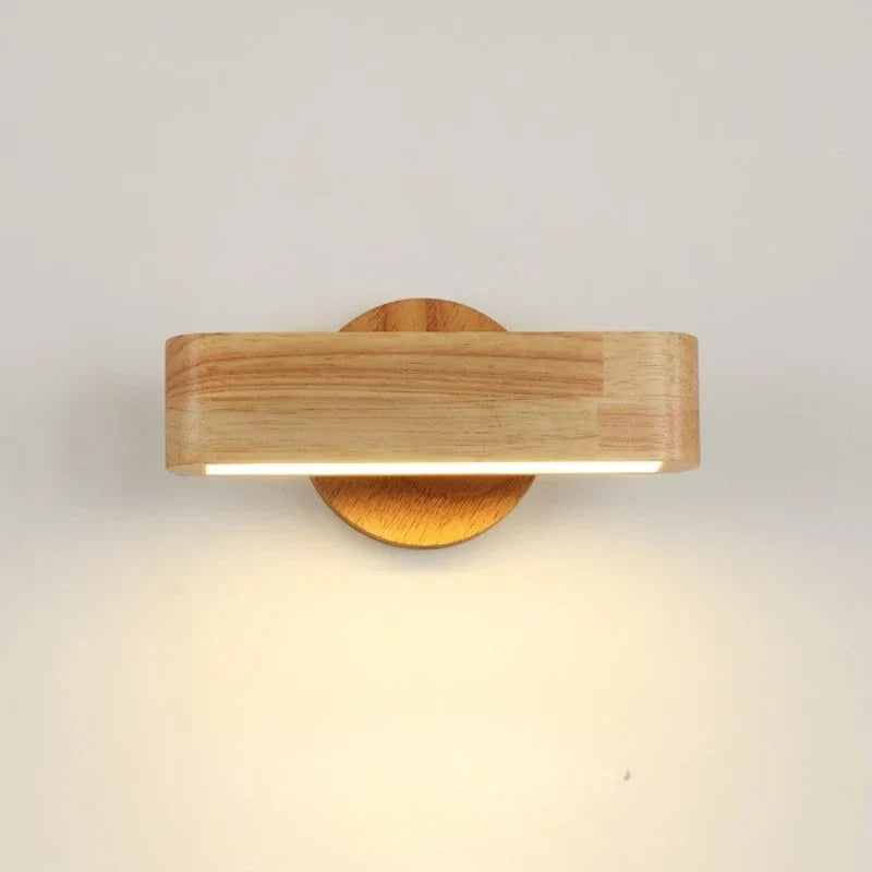 Applique murale pivotante | Bois massif et aluminium, 20 cm