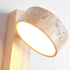 Applique Éclat | Tête de lit wabi-sabi en bois et travertin