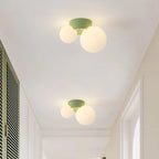 Plafonnier Luméa | Double globe en verre, 4 coloris