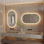 LumoOval | Miroir LED ovale anti-buée, 3 tailles