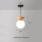 Luminaire boule de verre nordique | Bois ou noyer