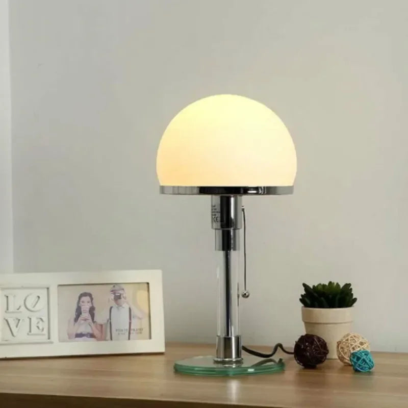 Lampe à poser Wilhelm Bauhaus | Verre dépoli Ø 18 cm