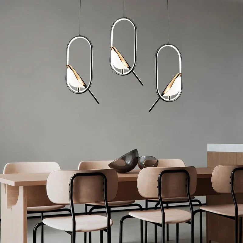 Suspension Magpie | Oiseau LED nordique, 5 modèles