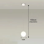 Suspension Luna | Globe en verre opalin, 1 ou 2 têtes