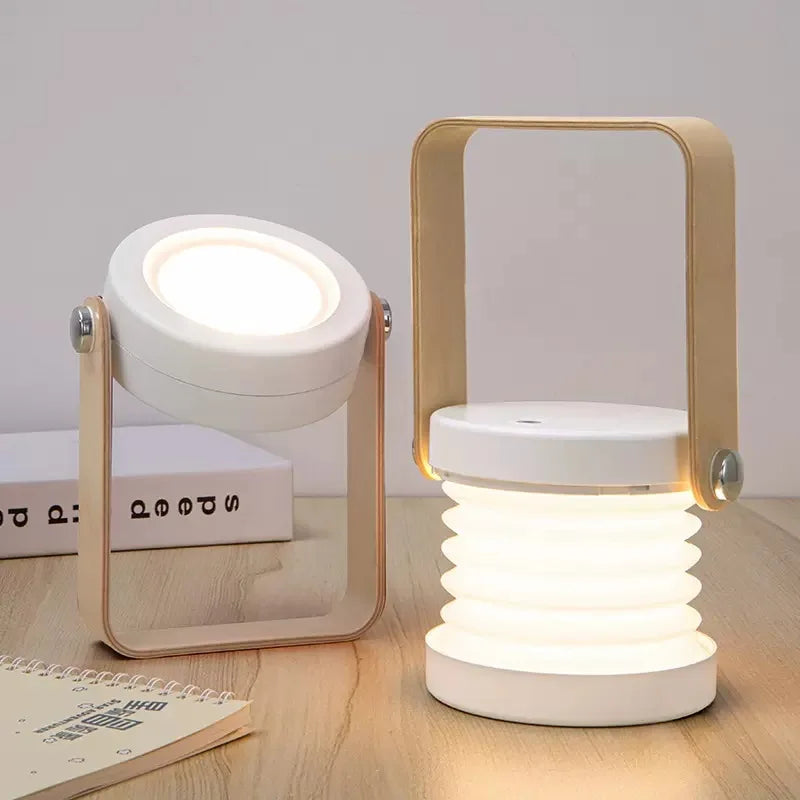 Lanterne nomade en bois | Lampe à poser pliante et rechargeable