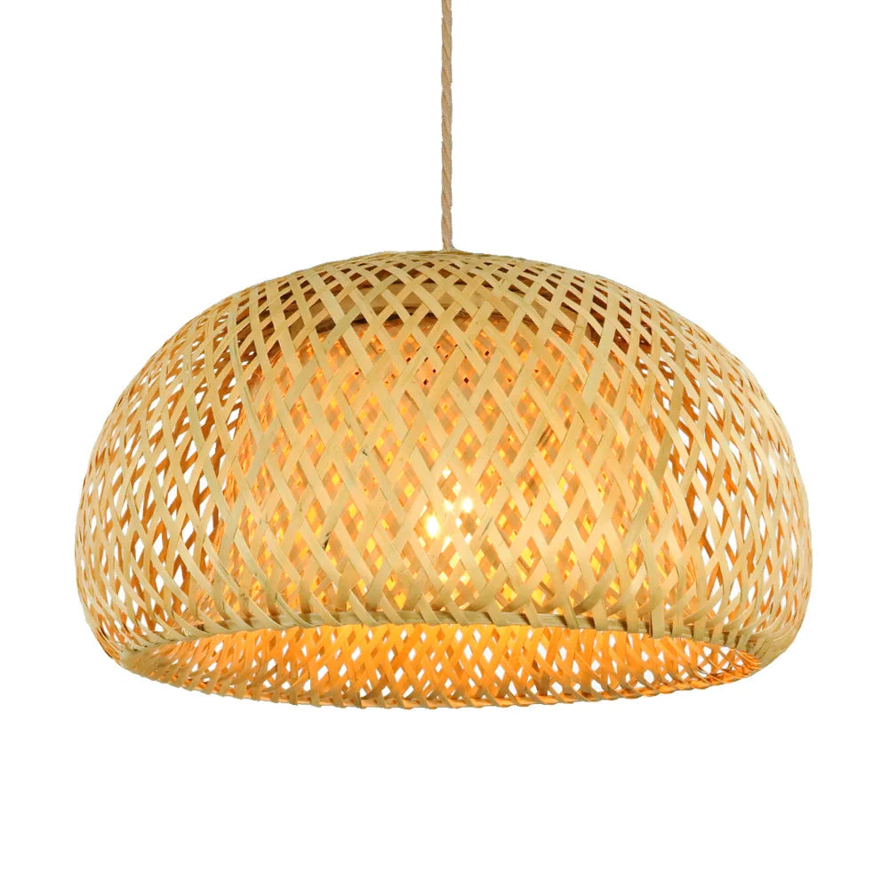 Suspension en bambou et rotin tressé main | Ø 30 cm