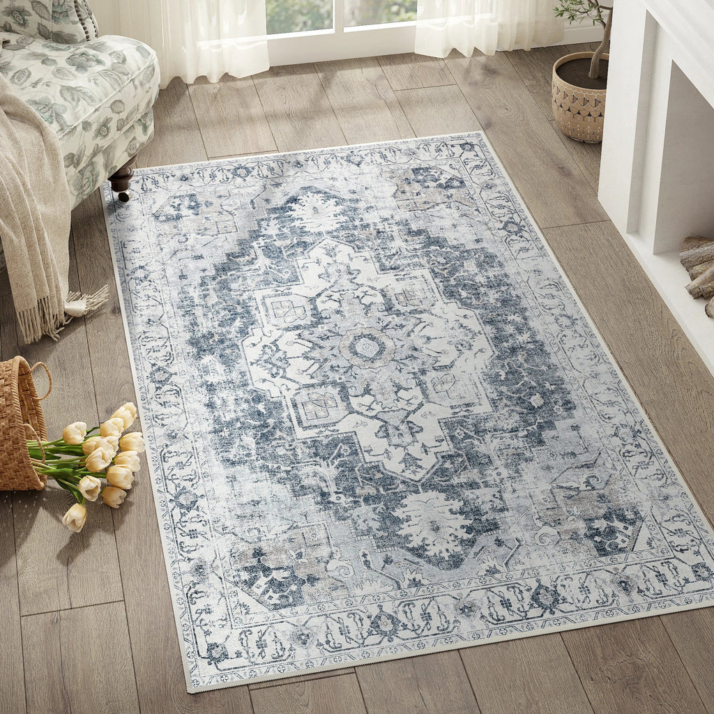 Tapis Heritage Medallion | Oriental antidérapant, 4 tailles