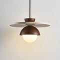Suspension Denmark | Lustre LED en noyer et pierre, Ø 30 cm