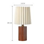 Lampe à poser plissée médiévale | Base en bois nordique, 29 cm