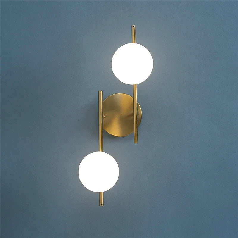 Applique Astra | Doré géométrique, 1 ou 2 globes dépolis