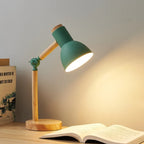 Lampe de bureau nordique en bois | Tête réglable, 45 cm