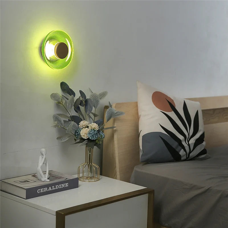 Applique disque en verre coloré | LED intégrée, Ø 17 cm
