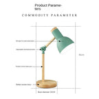 Lampe de bureau nordique en bois | Tête réglable, 45 cm