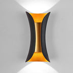 Applique murale LED noire et dorée | IP65, 10 W, haut et bas