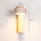 Applique Éclat | Tête de lit wabi-sabi en bois et travertin
