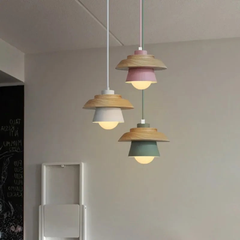 Suspension nordique en bois | Teintes macaron, 5 coloris