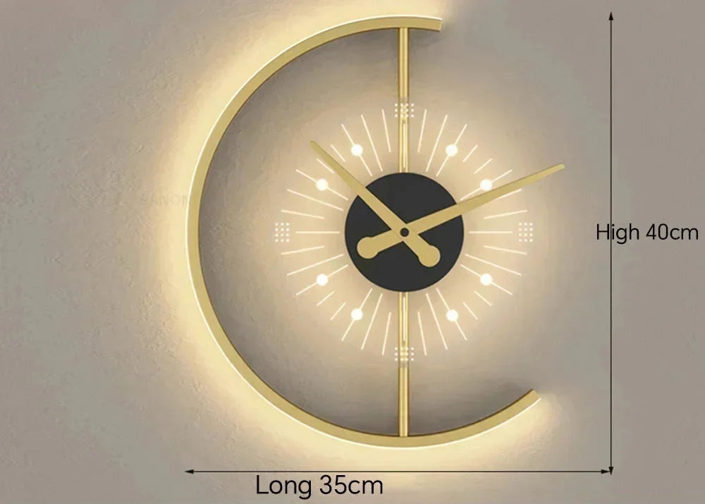 Applique horloge Lunaris | Applique LED et horloge murale