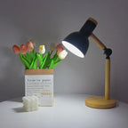 Lampe de bureau nordique en bois | Tête réglable, 45 cm