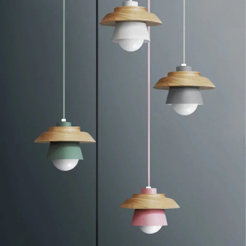 Suspension nordique en bois | Teintes macaron, 5 coloris