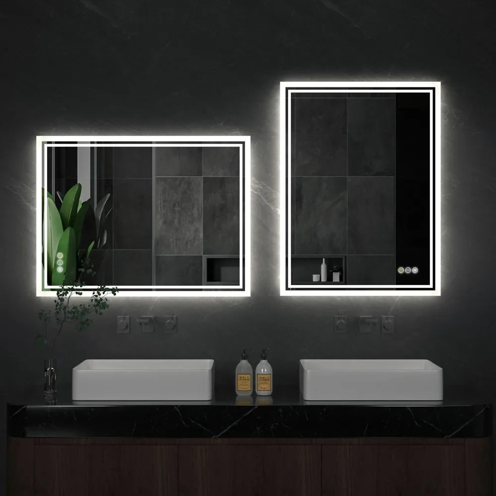 LuvoGlow | Miroir LED sans cadre anti-buée, 3 tailles