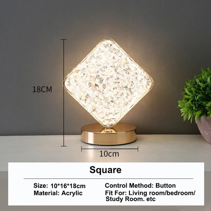 Stellora | Veilleuse LED cristal 3D rechargeable et tactile