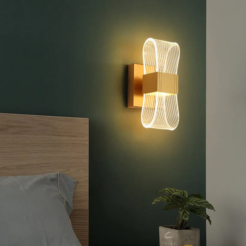 Applique LED dorée | Boucle nordique en aluminium 22 cm