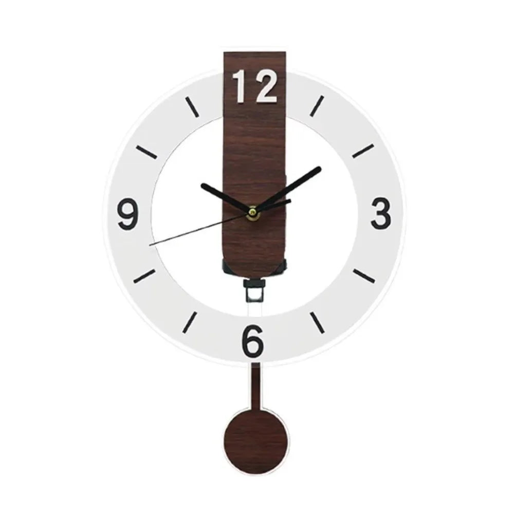 Horloge murale à balancier minimaliste | Acrylique et bois