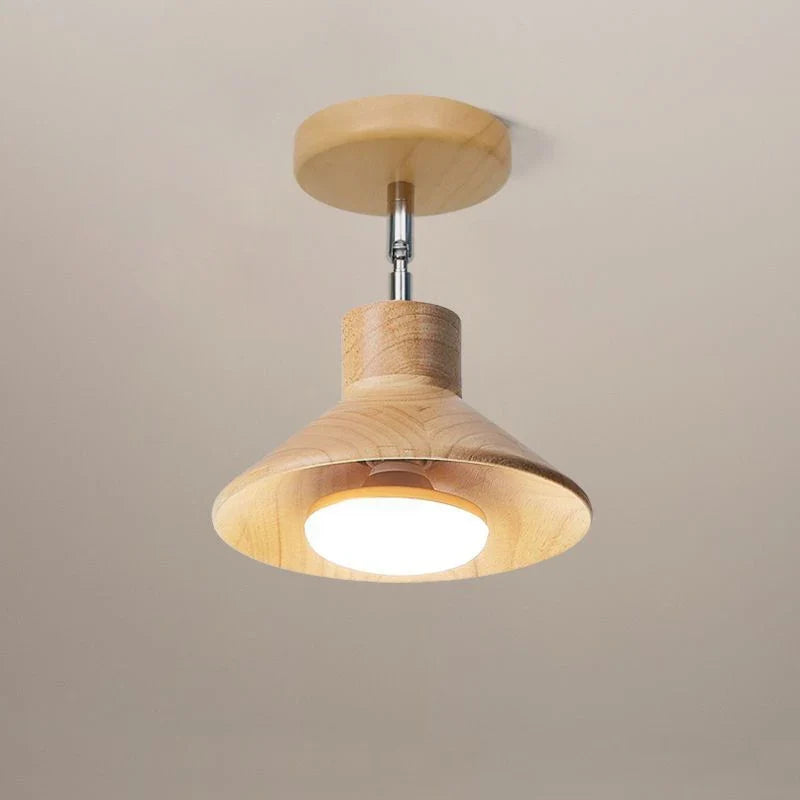 Plafonnier NordicWood | Cône en bois naturel, Ø 20 cm, E27