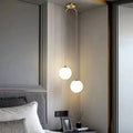Suspension Luna | Globe en verre opalin, 1 ou 2 têtes