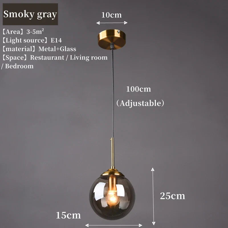 Suspension globe en verre nordique | 3 coloris, Ø 15 cm