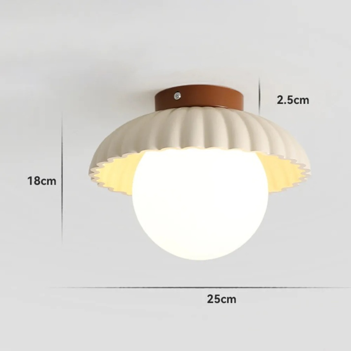 Plafonnier de couloir en fer | Globe en verre dépoli, Ø 25 cm