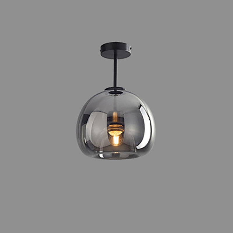 Plafonnier boule en verre nordique | Semi-encastré, Ø 25 cm