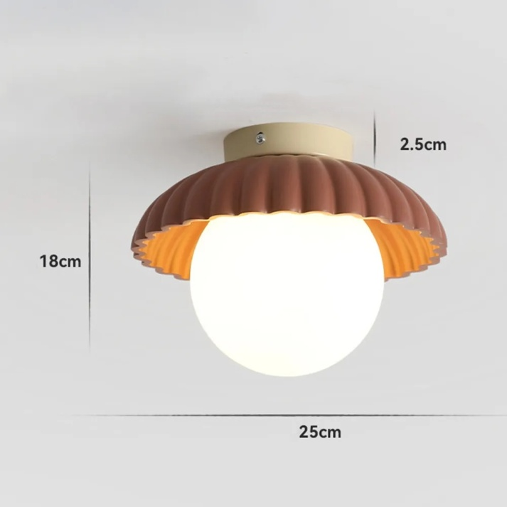 Plafonnier de couloir en fer | Globe en verre dépoli, Ø 25 cm