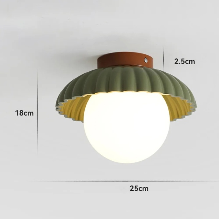 Plafonnier de couloir en fer | Globe en verre dépoli, Ø 25 cm