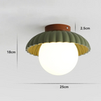 Plafonnier de couloir en fer | Globe en verre dépoli, Ø 25 cm