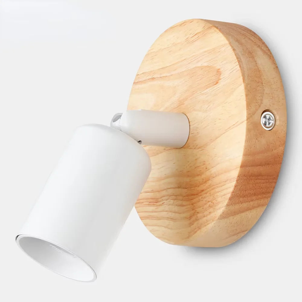 Applique murale rétro | Bois et métal, orientable 180°