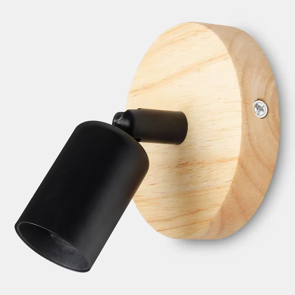 Applique murale rétro | Bois et métal, orientable 180°