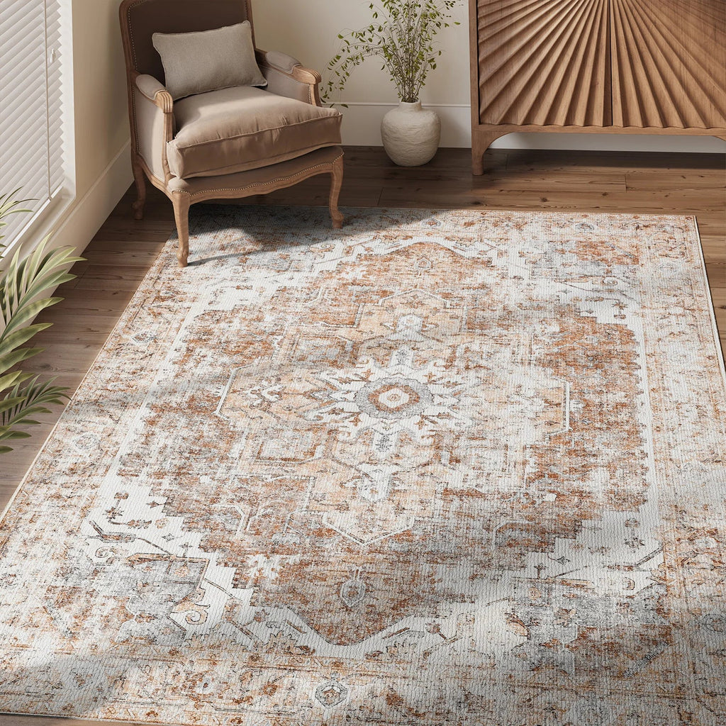 Tapis Heritage Medallion | Oriental antidérapant, 4 tailles
