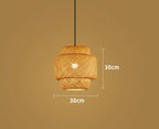 Suspension en bambou et rotin tressé main | Ø 30 cm