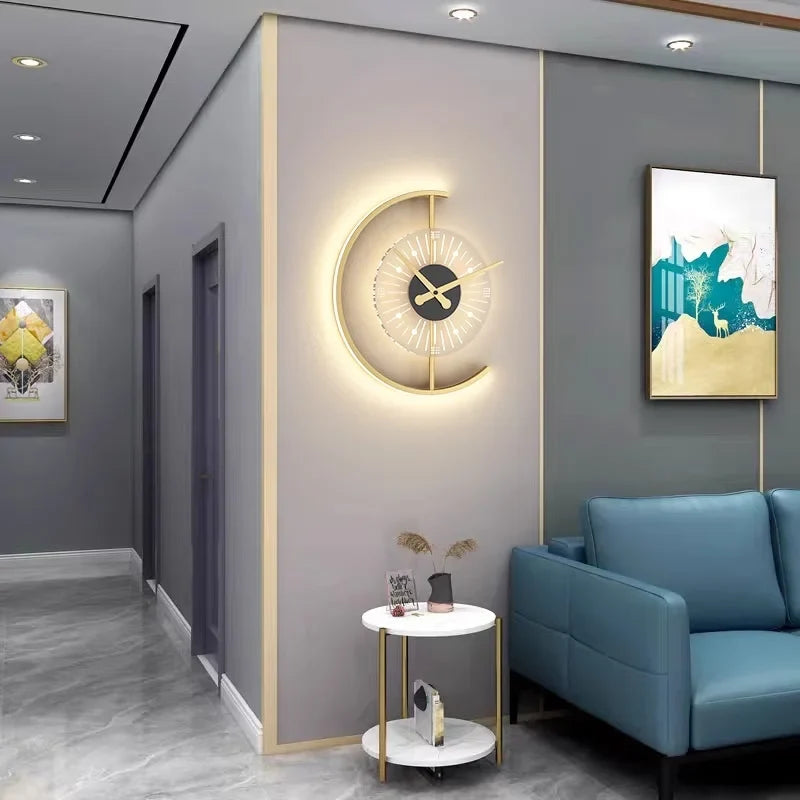 Applique horloge Lunaris | Applique LED et horloge murale