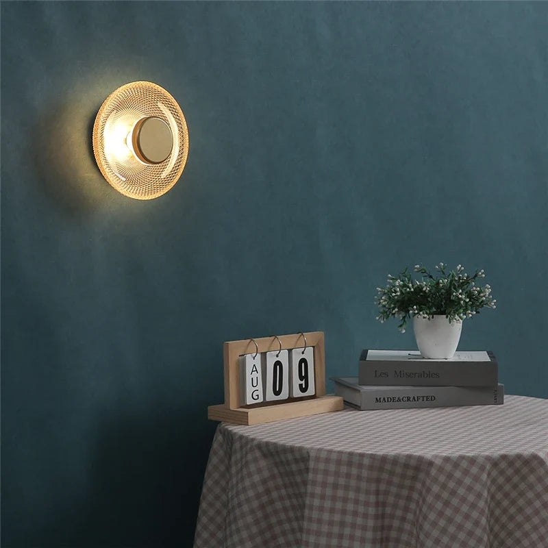 Applique disque en verre coloré | LED intégrée, Ø 17 cm