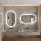 LumoOval | Miroir LED ovale anti-buée, 3 tailles
