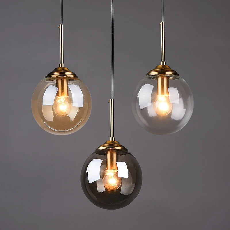 Suspension globe en verre nordique | 3 coloris, Ø 15 cm