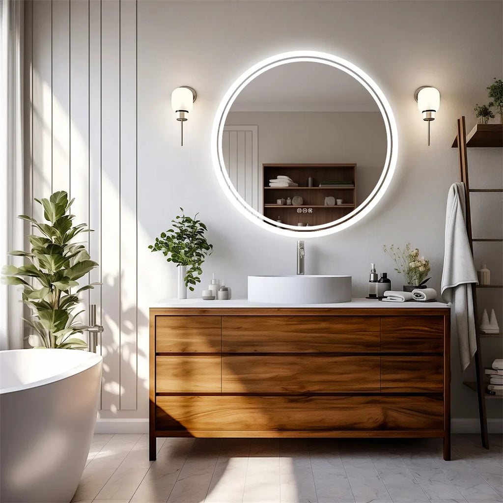 LuvoRound | Miroir LED rond anti-buée, Ø60 ou Ø80 cm