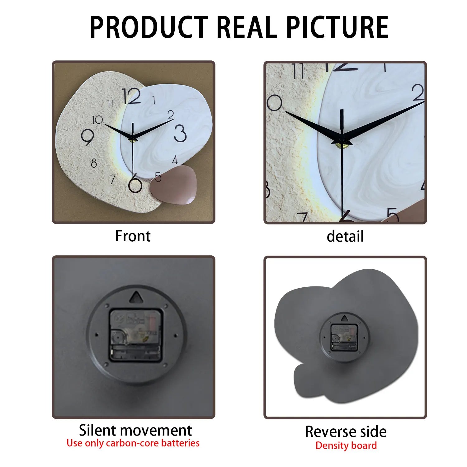 TempoStone | Horloge murale quartz silencieux, 3 tailles